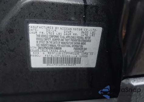 2019 Nissan Kicks Sv z USA, uszkodzony, nr VIN 3N1CP5CU2KL536039